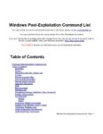 Windows Post-Exploitation Command List